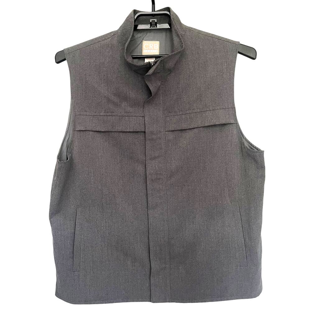 Vtg Y2K CRB Khakis Mockneck Zip Mens Vest L Minimalist Utility Street Layer Norm